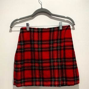 Red Plaid School Girl Skirt